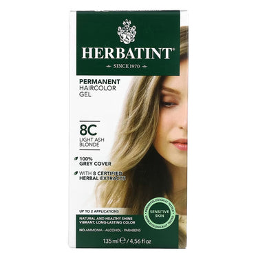 Permanent Haircolor Gel, 8C, Light Ash Blonde